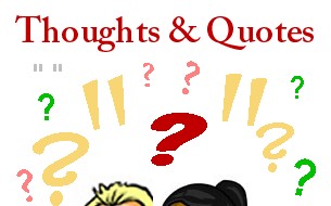 question marks and quotation marks scattered above two heads